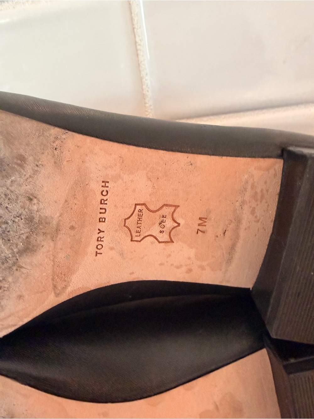 TORY BURCH BROOKE BOW 25MM BALLET IN PERFECT BLACK HEELS SIZE 7M - Picture 10 of 11